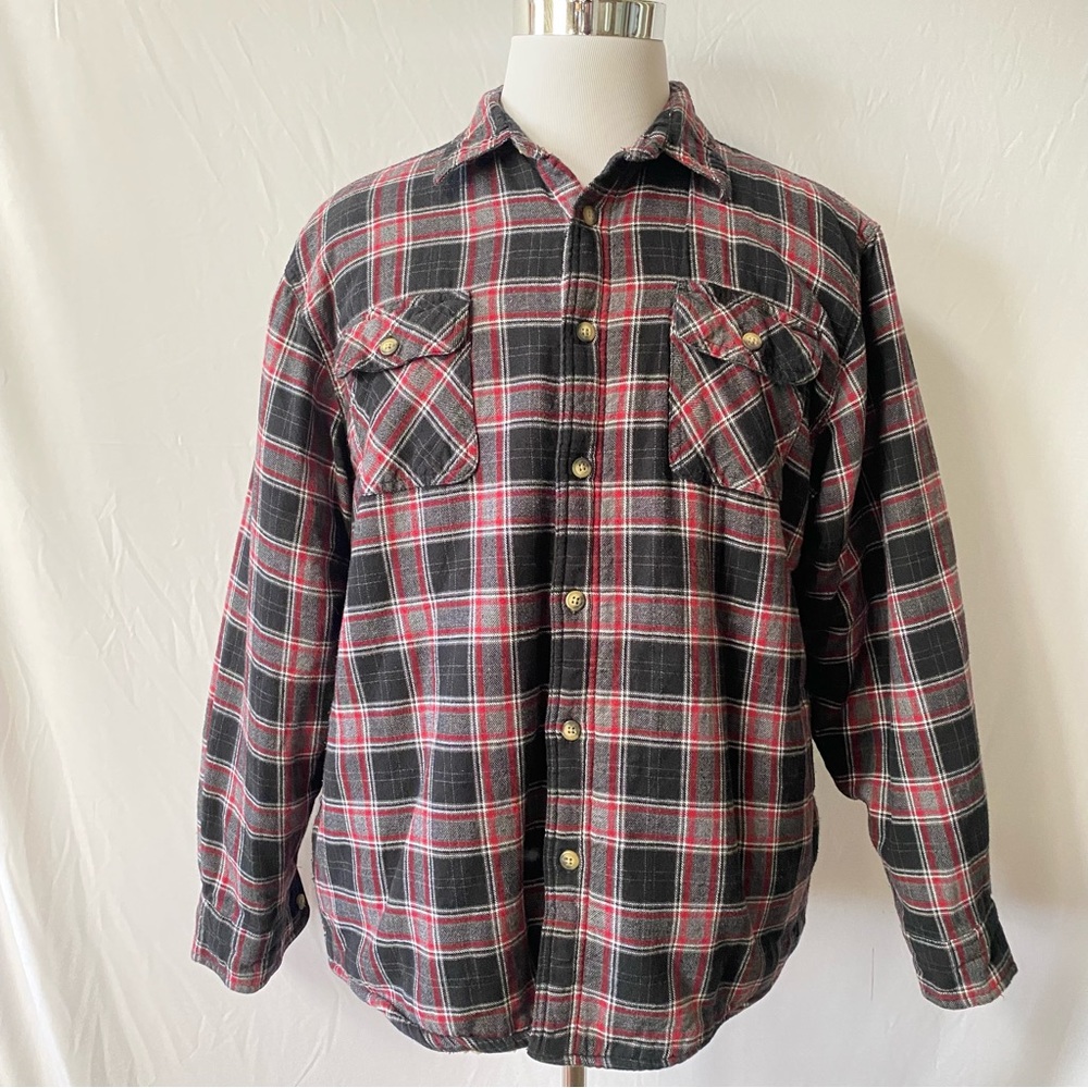 Wrangler Black and Red Plaid Lightweight Shirt Jacket